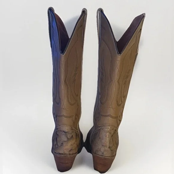 Vintage Miss Capezio Tall Western Cowboy Boots 5.5M Brown Leather - Picture 5 of 10